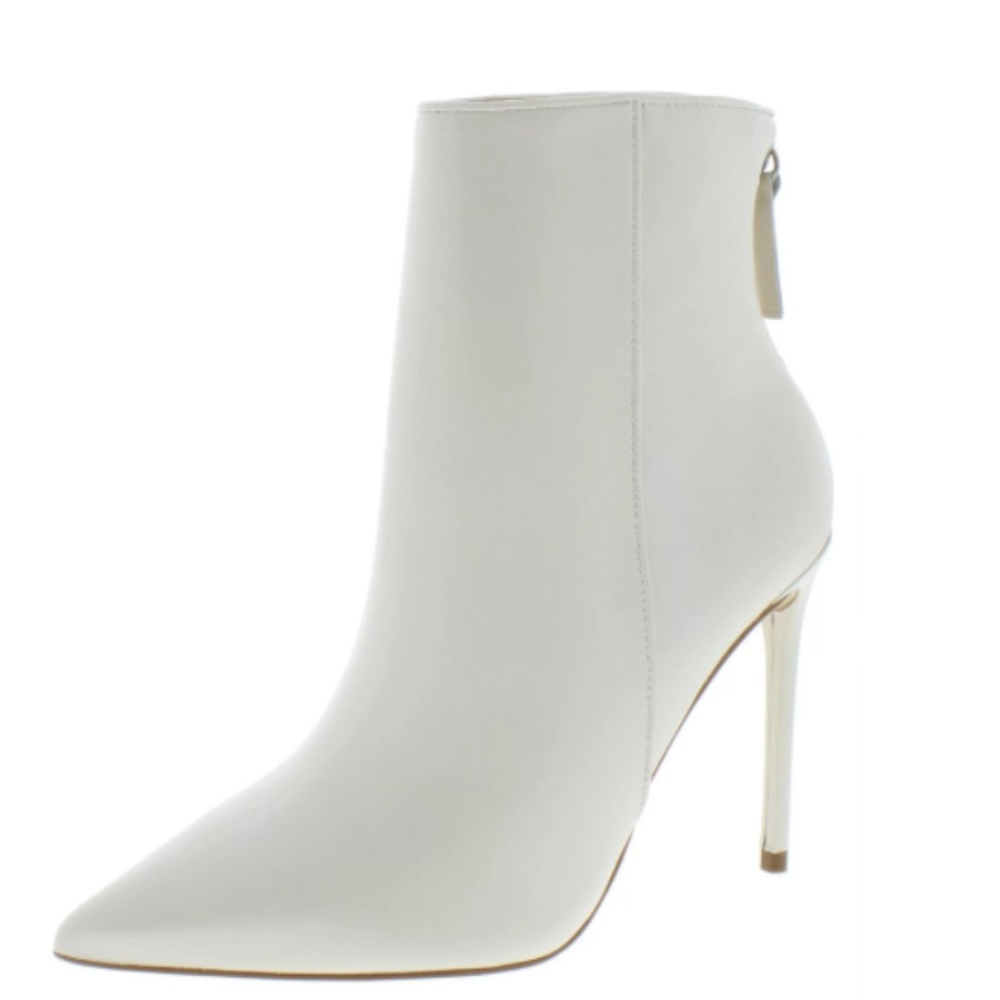 NEW Steve Madden Womens Via Leather Pointed Toe Ankle Boots